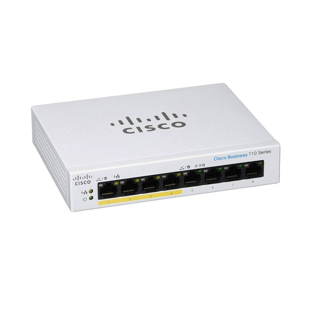Cisco CBS110 Unmanaged 8-port GE, Partial PoE, Desktop, Ext PS - CBS110-8PP-D-EU