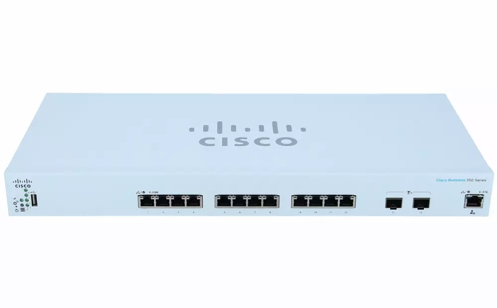 CBS350 Managed 12-port 10GE, 2x10G SFP+ (combo with 2 x 10G copper ports) - CBS350-12XT