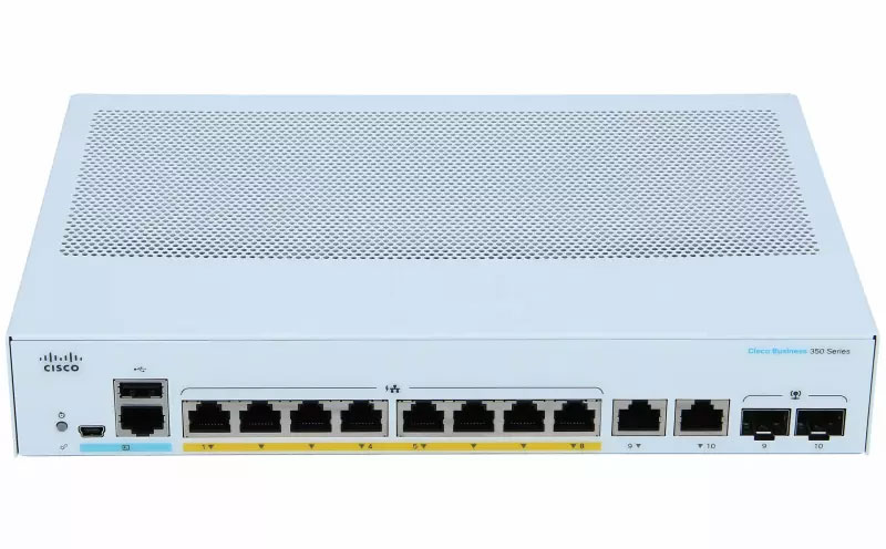Cisco CBS350 Managed 8-port GE, Full PoE, Ext PS, 2x1G Combo - CBS350-8FP-E-2G-EU