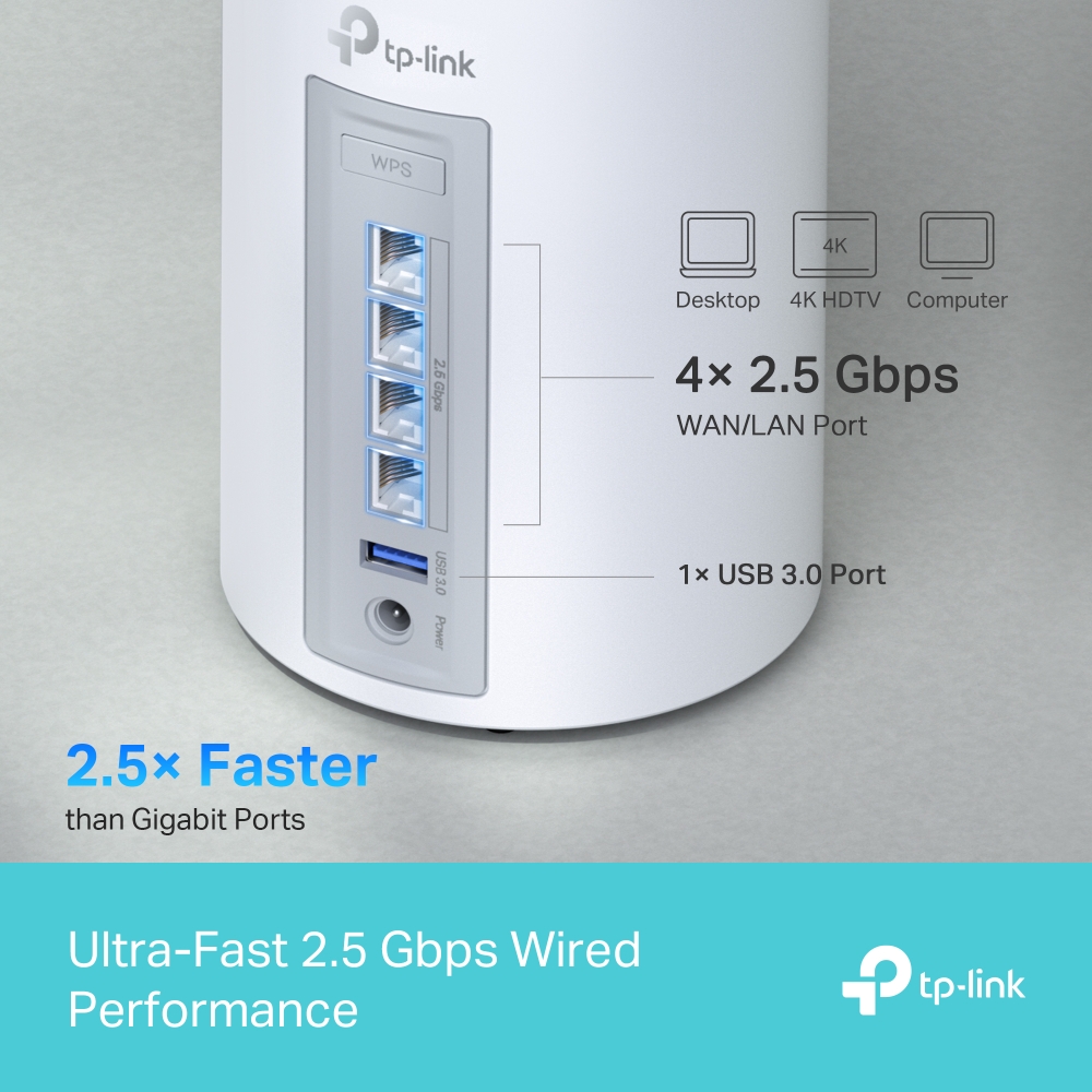 Bộ phát Wifi Mesh Tp-Link Deco BE65 – WiFi 7 BE11000 Tích Hợp Ba Băng Tần
