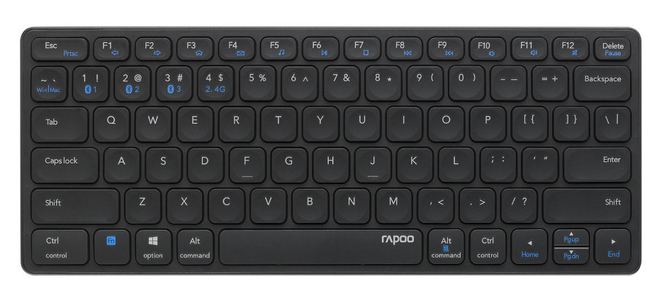 Bàn phím vi tính không dây đa chức năng Rapoo E9050G màu xám đen