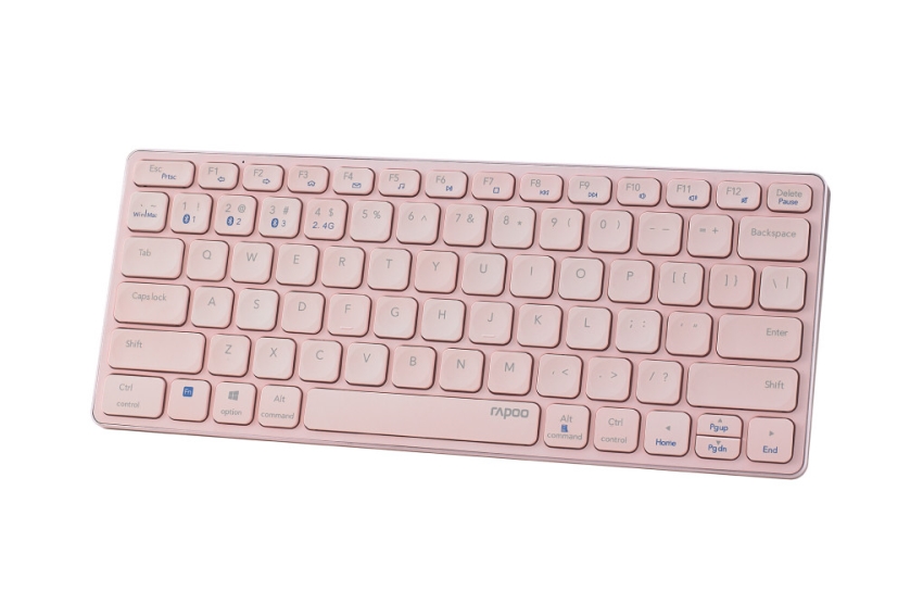 Bàn phím vi tính không dây đa chức năng Rapoo E9050G màu hồng