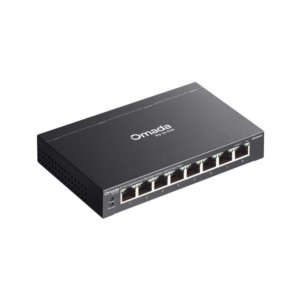 Omada Easy Managed Switch 8 cổng Gigabit (8 cổng PoE+) ES208GP