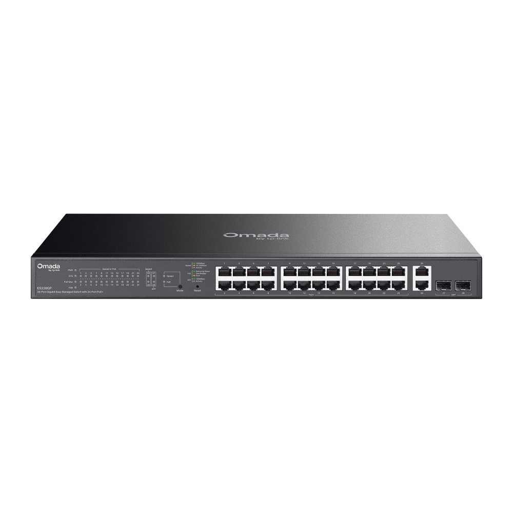 Omada Easy Managed Switch 28 cổng Gigabit ES228GP với 24 cổng PoE+