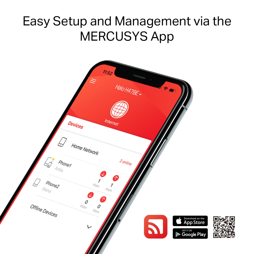 Hệ Thống Mesh Wi‑Fi 7 Mercusys BE9300 Toàn Bộ Nhà Halo H47BE