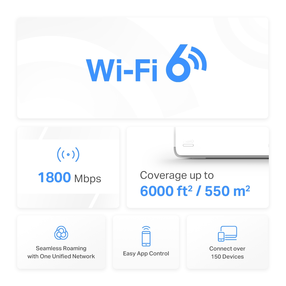 Bộ phát WiFi Mesh Mercusys Halo H70X Cho Gia Đình AX1800