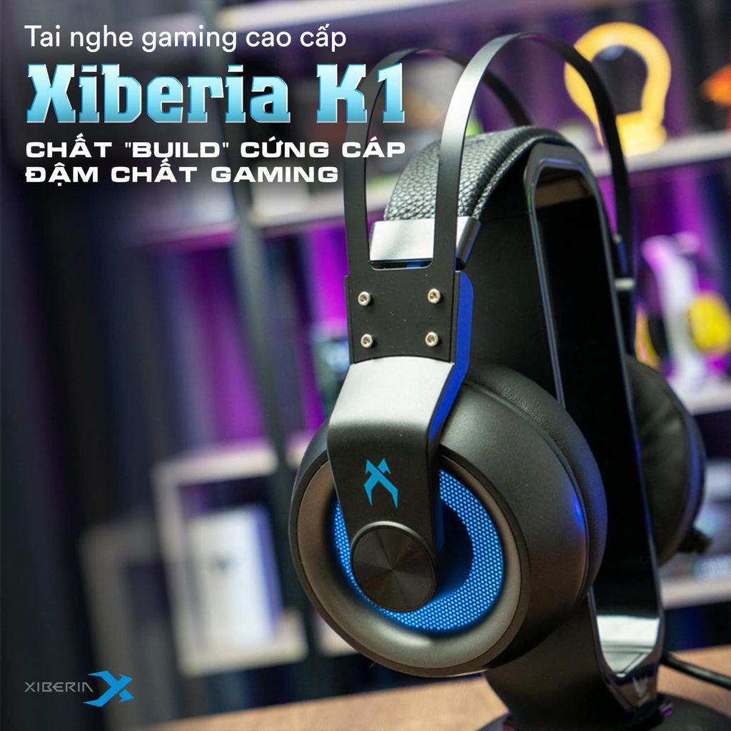 Tai nghe gaming Xiberia K1 7.1 Metal Black Blue (chuyên iCafe)