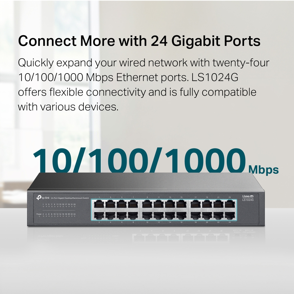 Switch 24 Cổng Gigabit Để Bàn / Gắn Rack TP-Link LS1024G