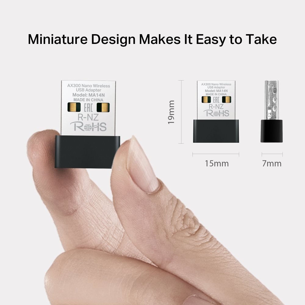 Bộ thu USB Wi-Fi Nano AX300 Mercusys MA14N