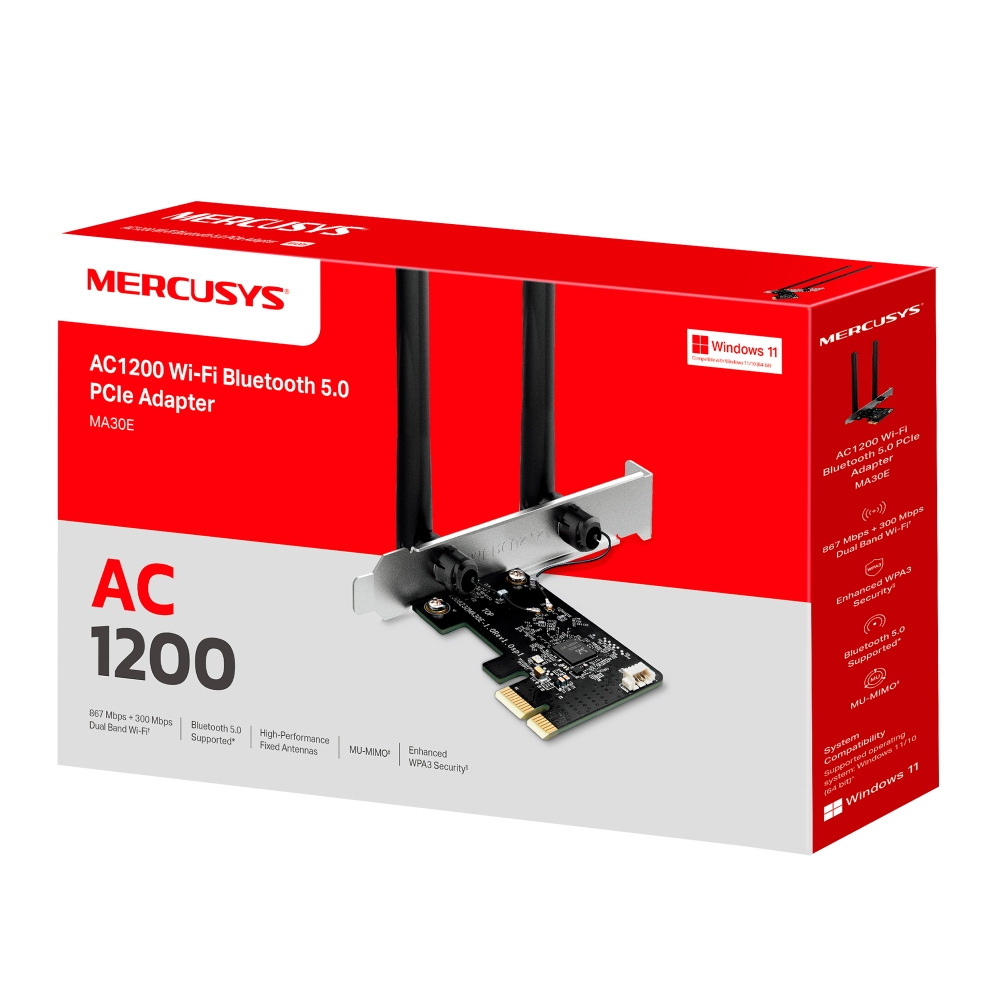 Bộ Chuyển Đổi PCIe Bluetooth Wi-Fi Mercusys MA30E AC1200