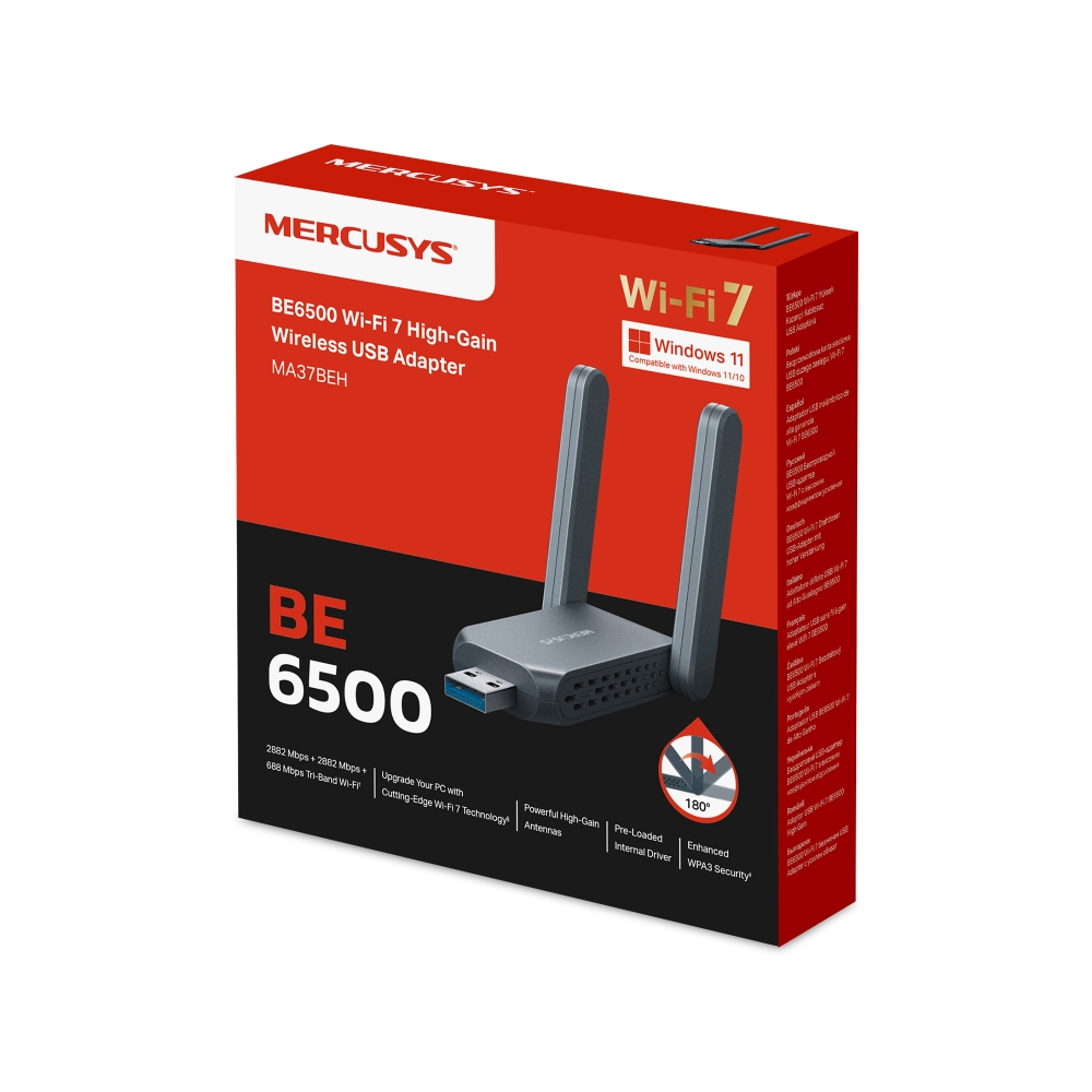 USB Thu Sóng Wi-Fi 7 Anten Độ Lợi Cao BE6500 MA37BEH