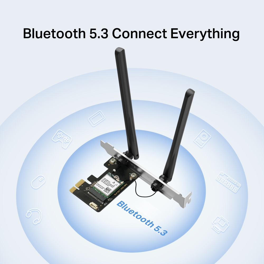 Bộ Chuyển Đổi PCIe AX3000 Wi-Fi 6 Bluetooth 5.3 MA80XE
