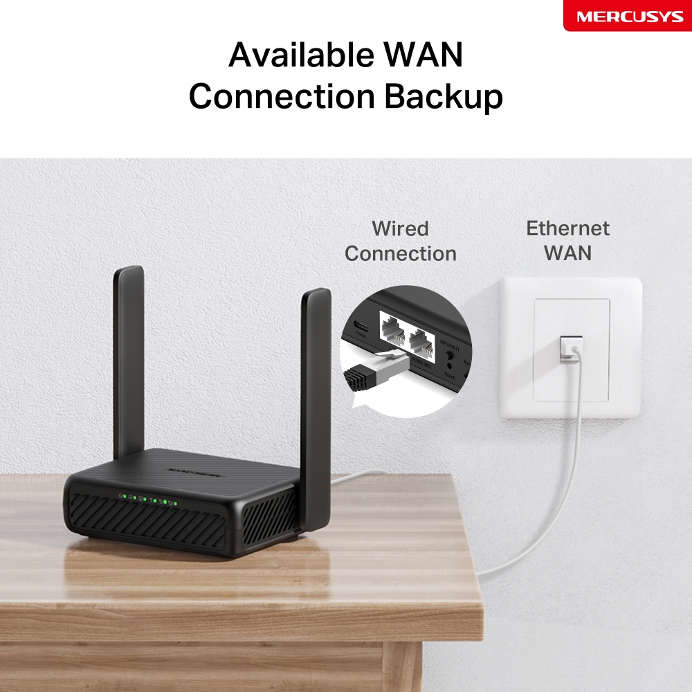 Bộ phát Router 4G LTE Mercusys MB113-4G Di Động Tốc Độ 300 Mbps