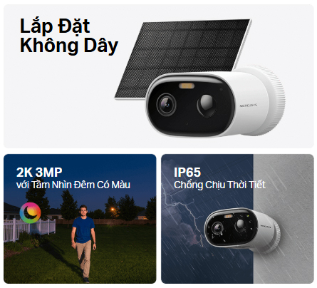 Kit Camera An Ninh Năng Lượng Mặt Trời MC410 KIT
