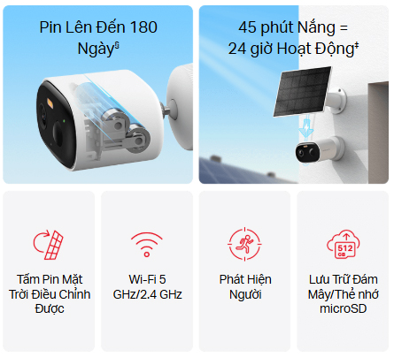Kit Camera An Ninh Năng Lượng Mặt Trời MC410 KIT