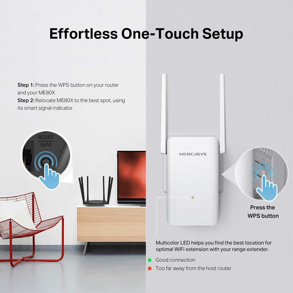 Bộ Mở Rộng Sóng WiFi 6 Mercusys ME80X AX3000