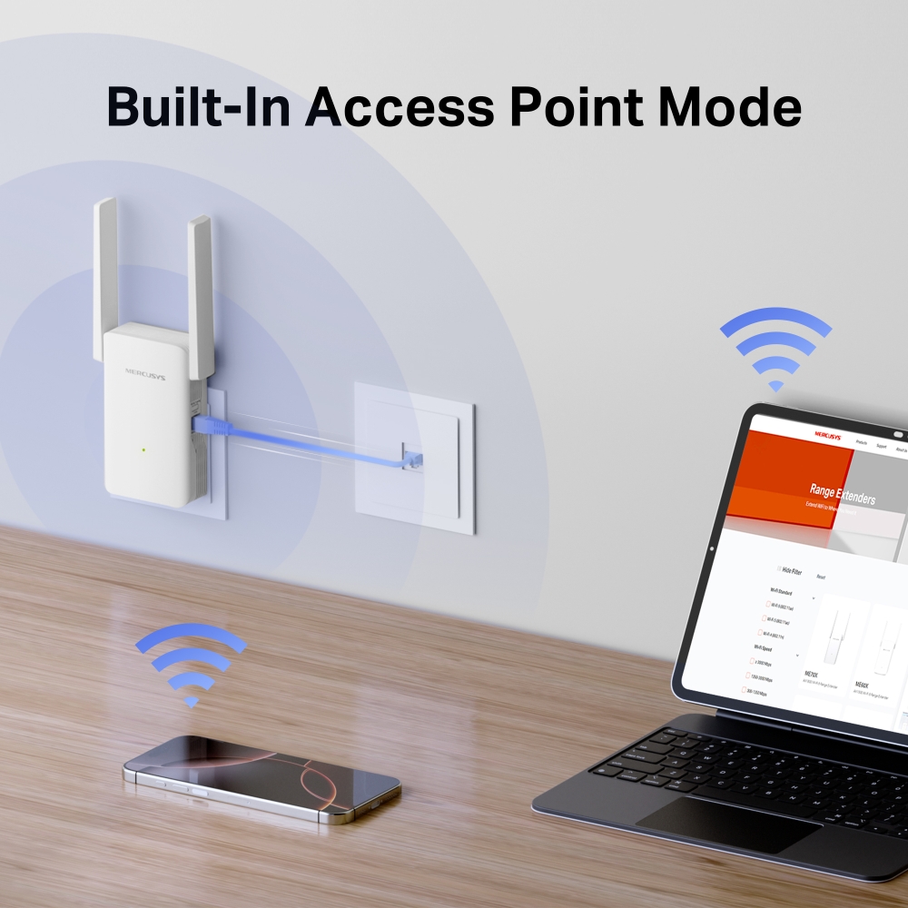 Bộ Mở Rộng Sóng WiFi 6 Mercusys ME80X AX3000