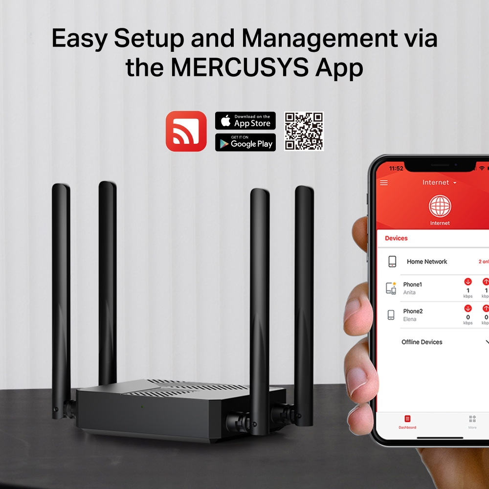 Bộ phát Wi-Fi 6 Mercusys AX1500 Băng Tần Kép MR62X