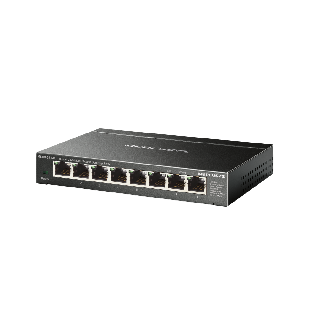 Bộ Chuyển Mạch Switch Mercusys MS108GS-M2 để bàn Gigabit 8 cổng 2.5G Multi-Gigabit