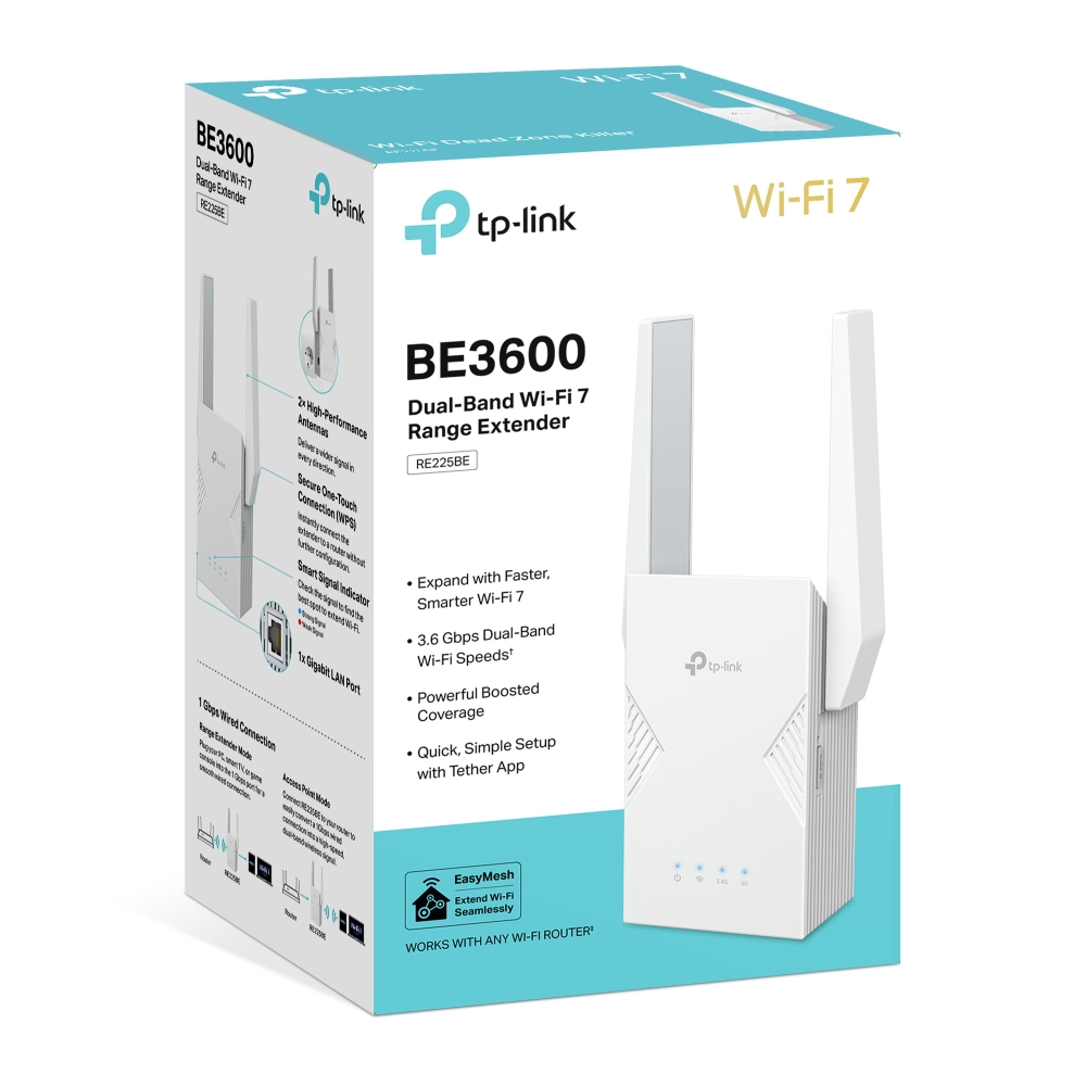 Bộ mở rộng sóng Wi-Fi 7 TP-Link RE225BE băng tần kép BE3600