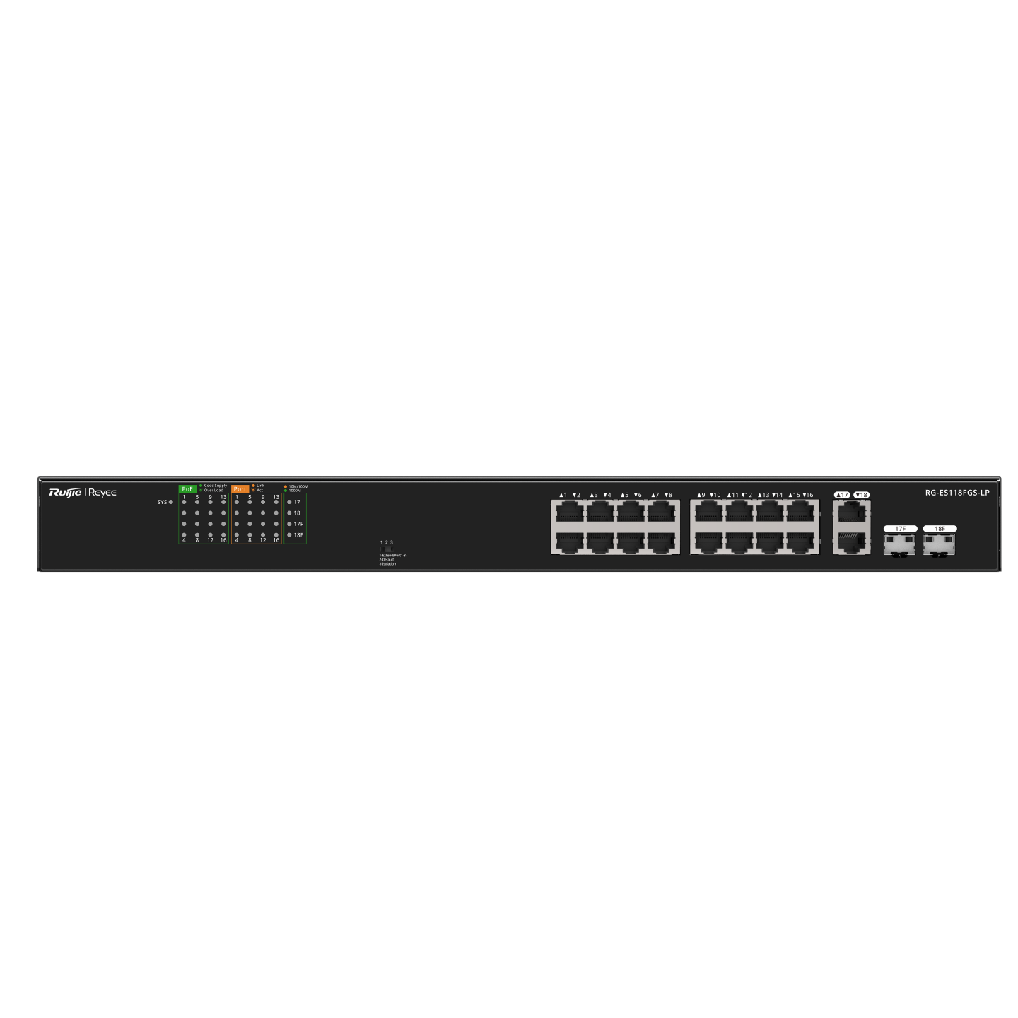 Unmanaged switch 16 cổng PoE RUIJIE RG-ES118FGS-LP