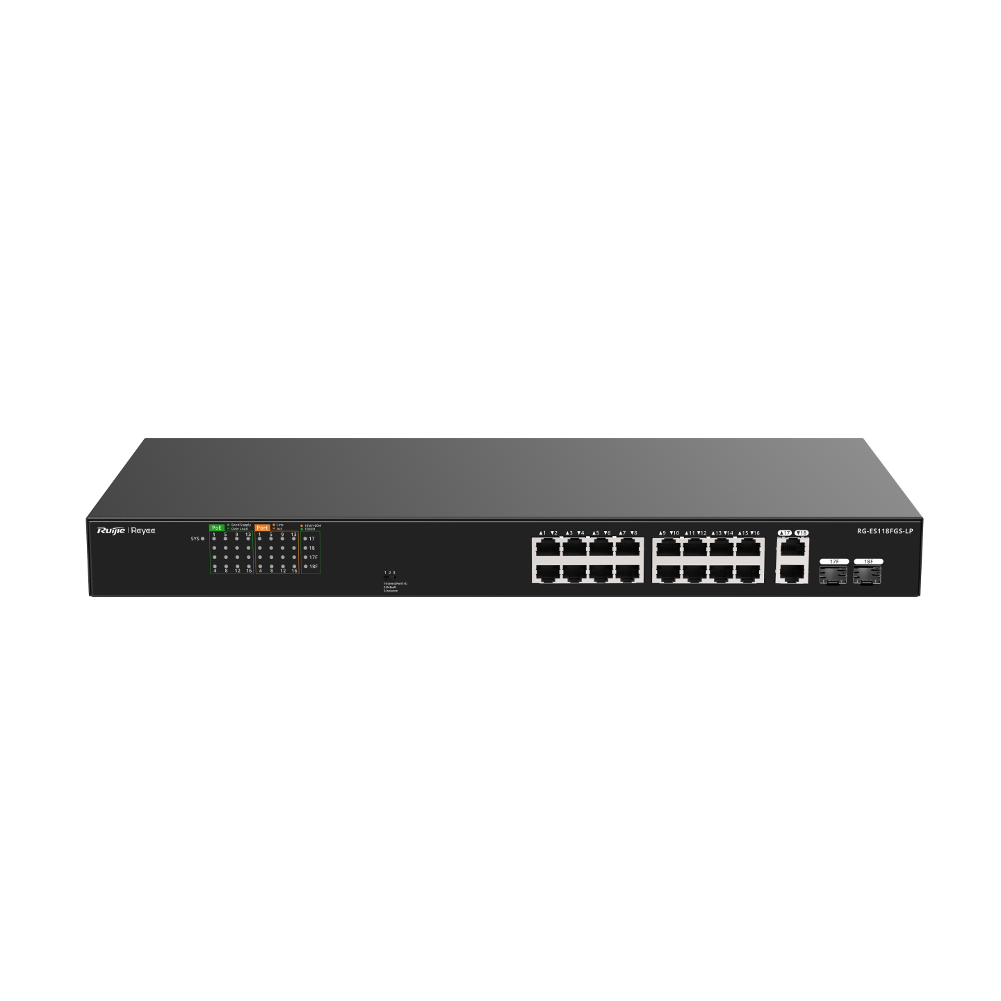 Unmanaged switch 16 cổng PoE RUIJIE RG-ES118FGS-LP