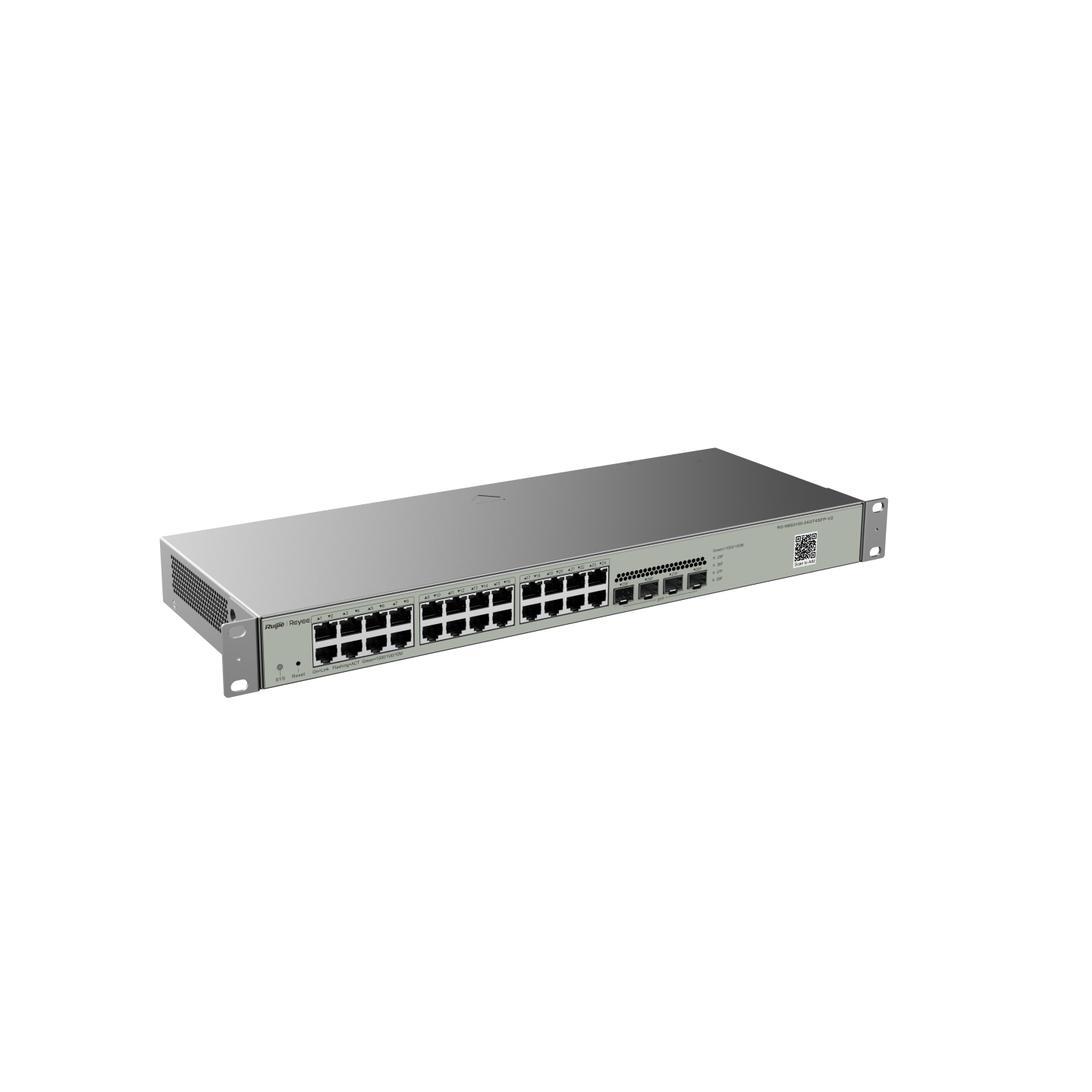 RG-NBS3100-24GT4SFP-V2, Thiết bị chuyển mạch Gigabit lớp 2 phi PoE quản lý trên đám mây, loại 28 cổng