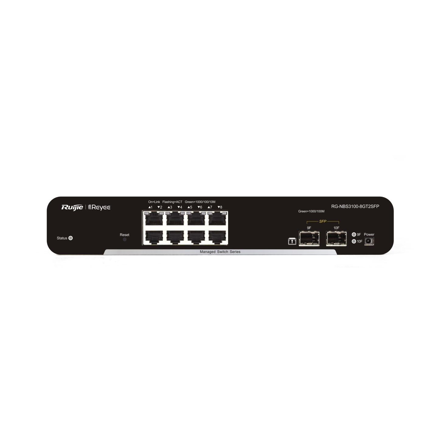 RG-NBS3100-8GT2SFP, Thiết bị chuyển mạch Gigabit lớp 2 phi PoE quản lý trên đám mây, loại 10 cổng