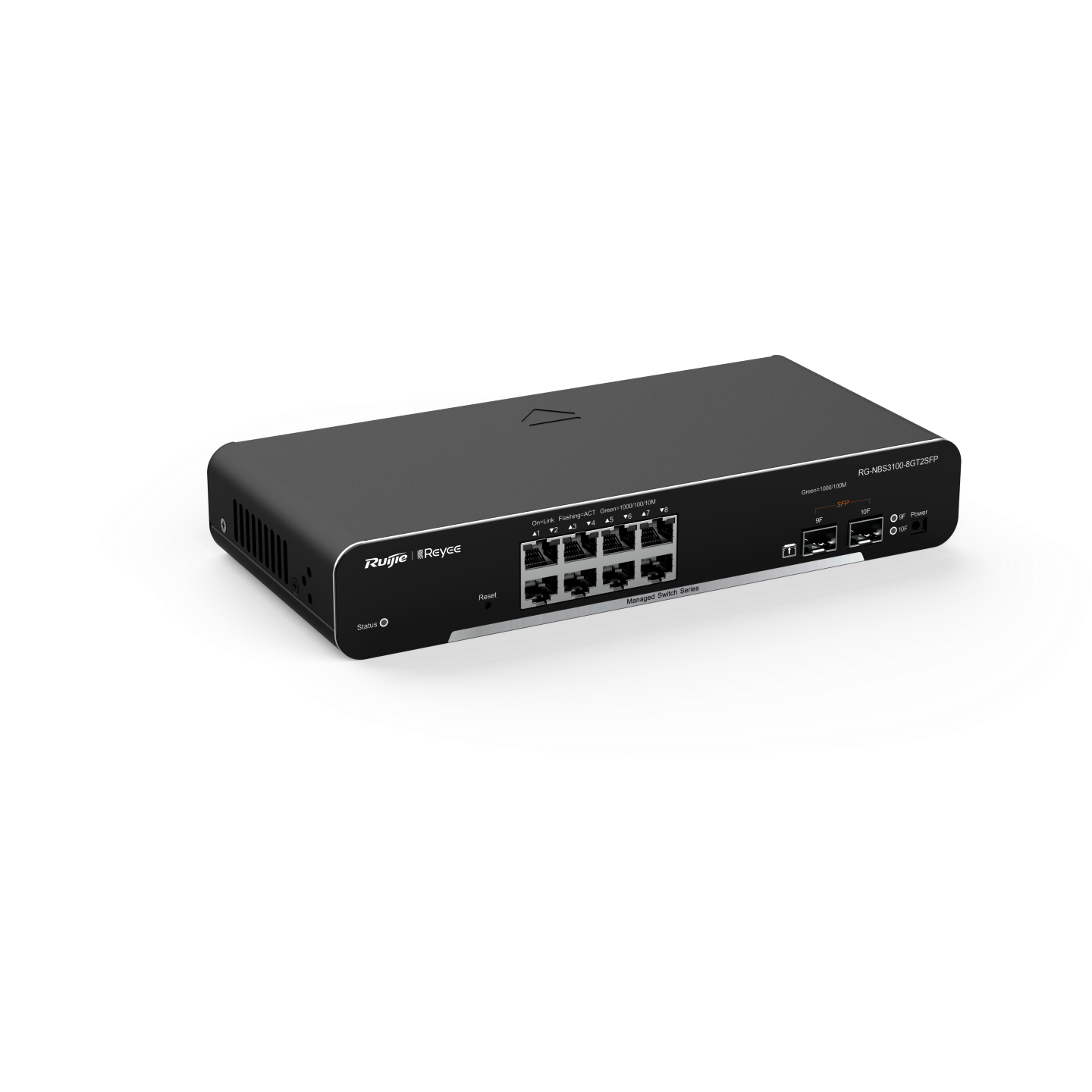 RG-NBS3100-8GT2SFP, Thiết bị chuyển mạch Gigabit lớp 2 phi PoE quản lý trên đám mây, loại 10 cổng