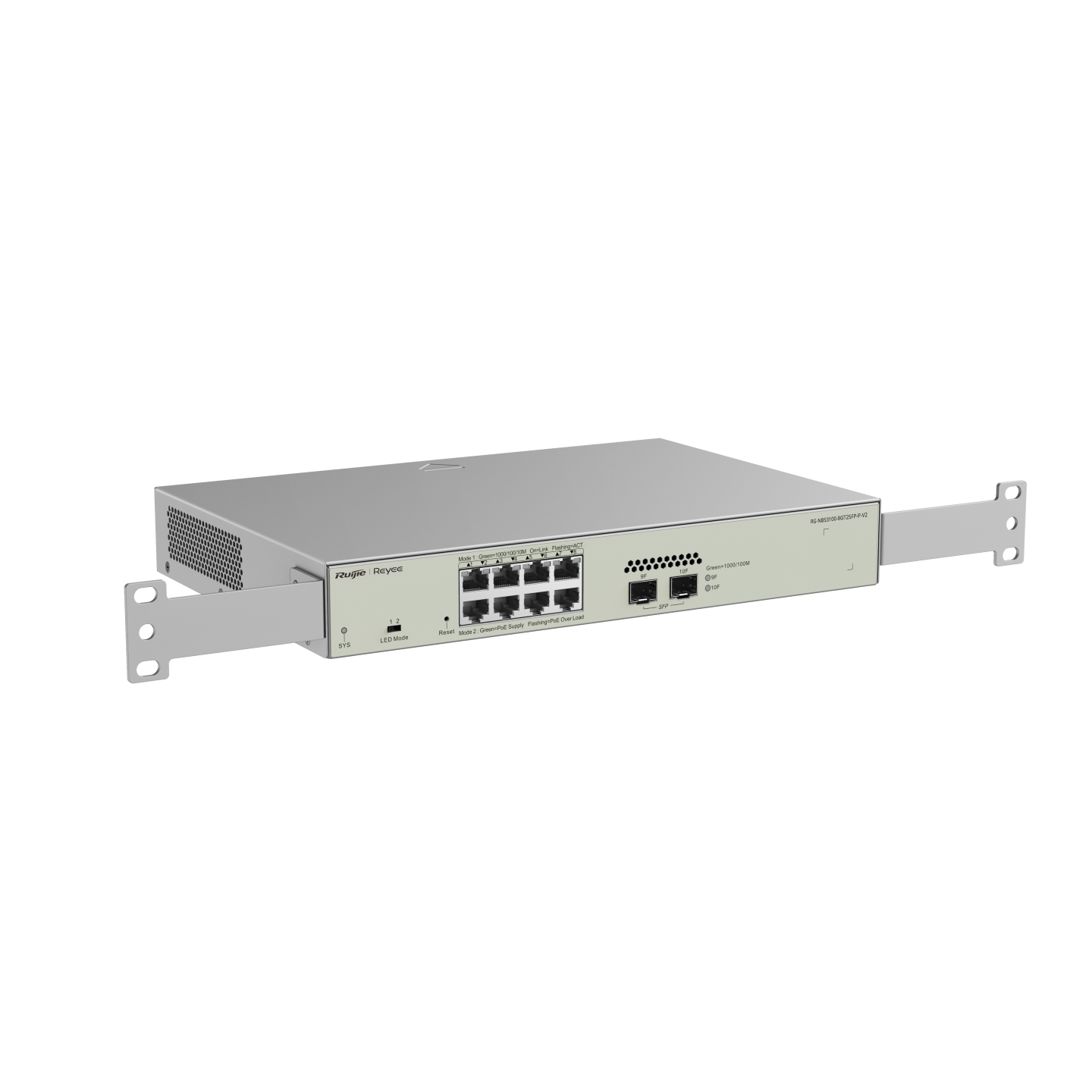 RG-NBS3100-8GT2SFP-P-V2, Thiết bị chuyển mạch PoE 10 cổng Gigabit Lớp 2 được Quản lý trên Cloud