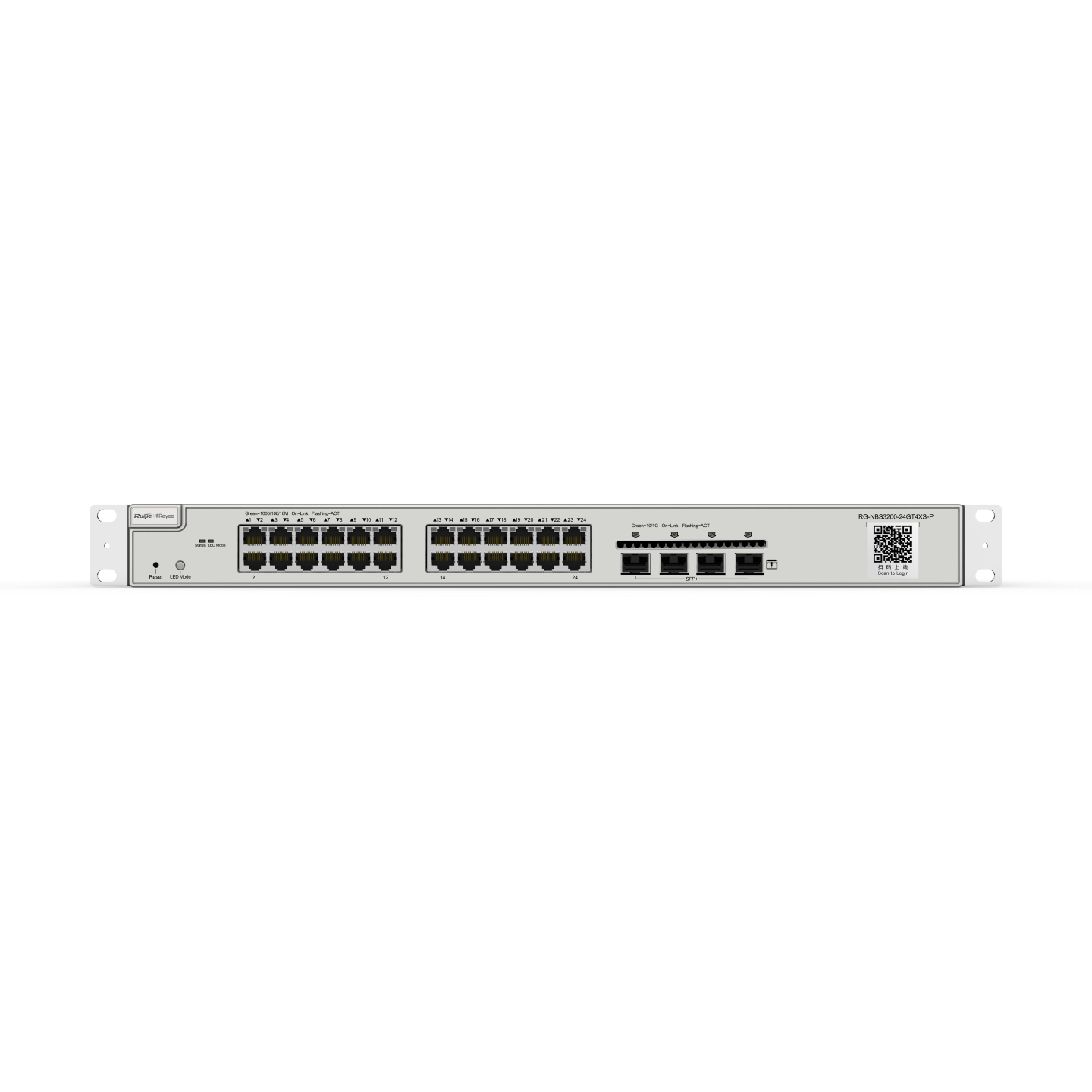 RG-NBS3200-24GT4XS-P, Thiết bị chuyển mạch Gigabit lớp 2+ PoE quản lý trên đám mây loại 24 cổng, 4 uplink SFP+