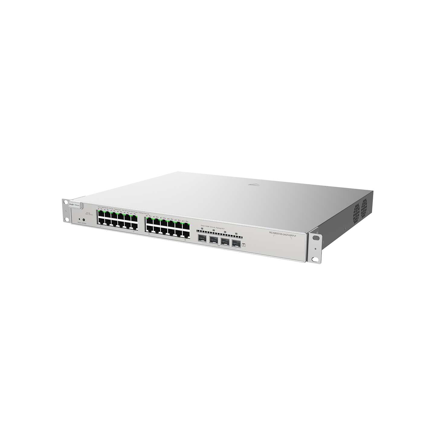 Switch PoE+ 28 cổng Layer 3 Ruijie Reyee RG-NBS5100-24GT4SFP-P Công suất 370W