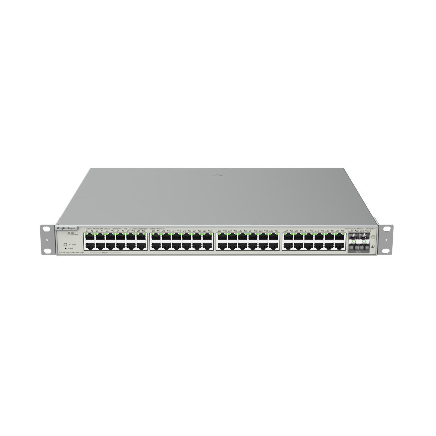 RG-NBS5200-48GT4XS-UP, Thiết bị chuyển mạch Gigabit lớp 3 PoE loại 48 cổng, 4 uplink SFP+
