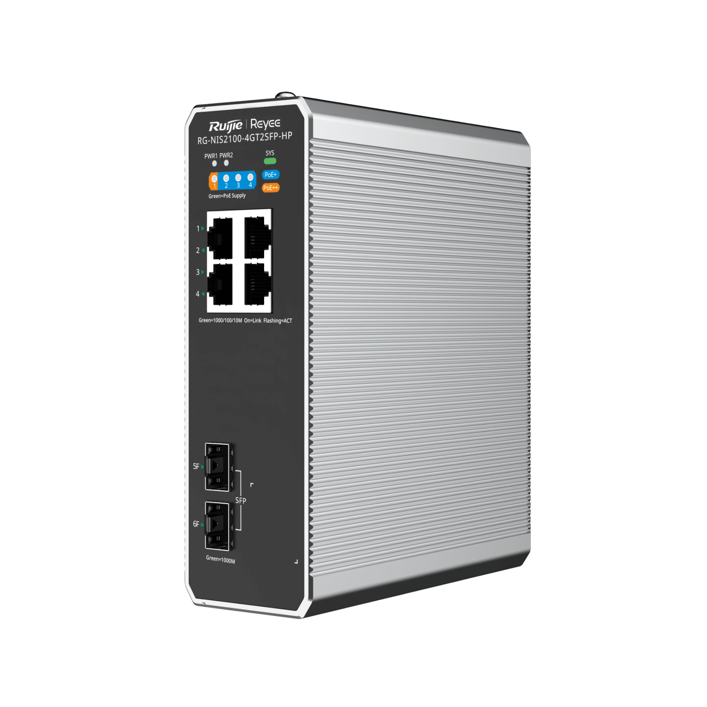 RG-NIS2100-4GT2SFP-HP, Thiết bị chuyển mạch Công nghiệp được Quản lý trên Cloud 6 cổng