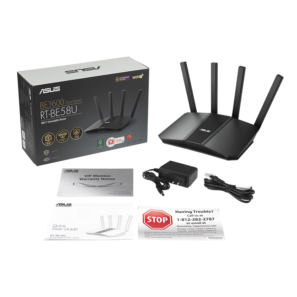 Bộ Phát  WiFi 7 Smart Home Router ASUS RT-BE58U hai băng tần