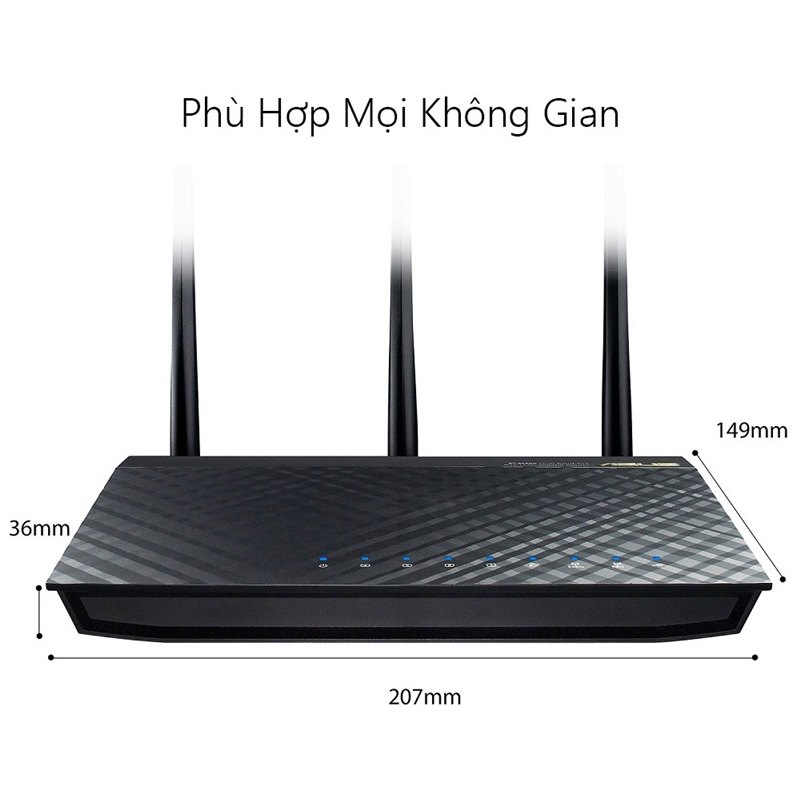 Bộ phát wifi Asus RT-AC66U hai băng tần chuẩn AC1750