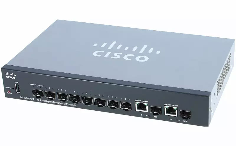 Cisco 10-port Gigabit SFP Managed Switch - SG350-10SFP