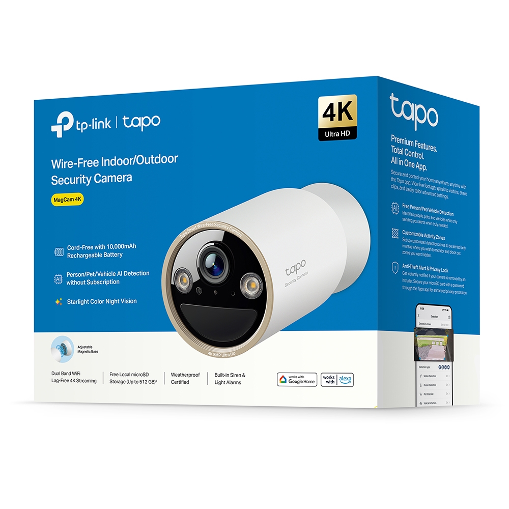 Camera AI 4K An ninh Không dây Dùng pin Ngoài trời Tapo C460