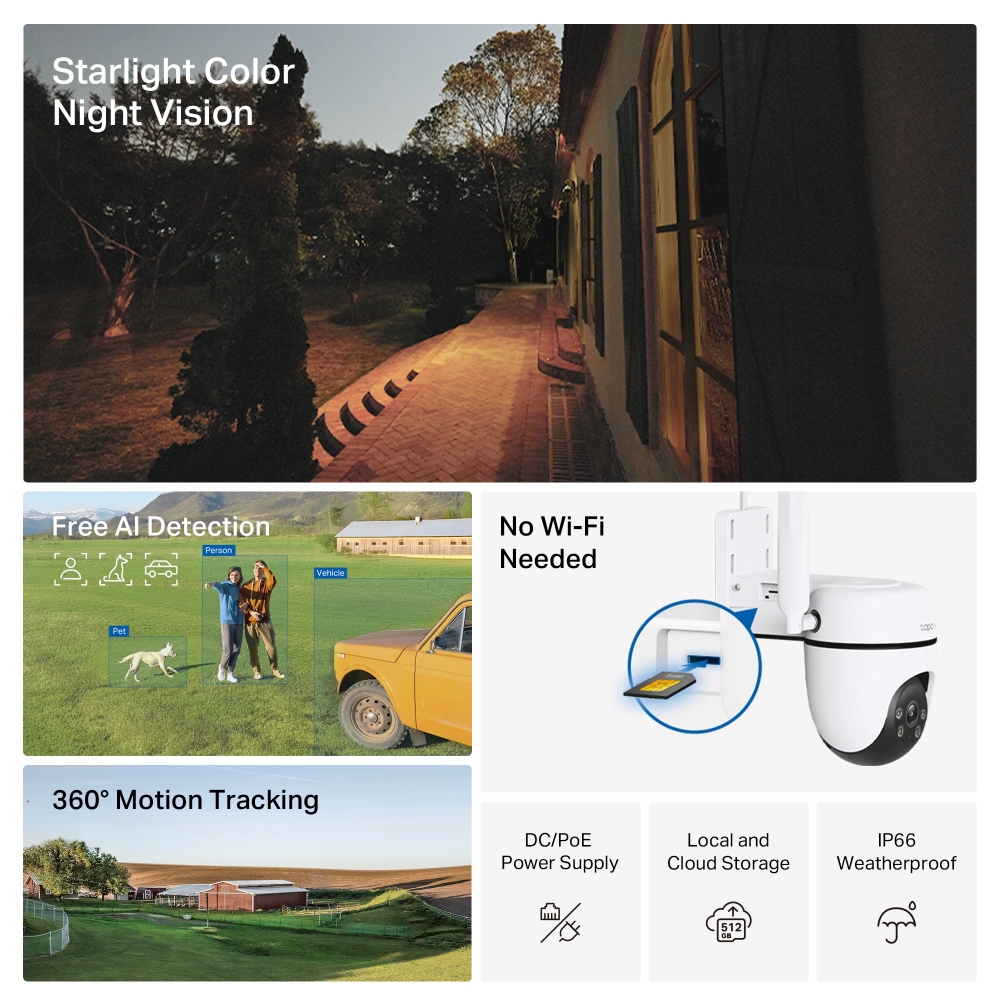 Camera TP-Link 4G LTE Quay Quét Ngoài Trời Tapo C501GW