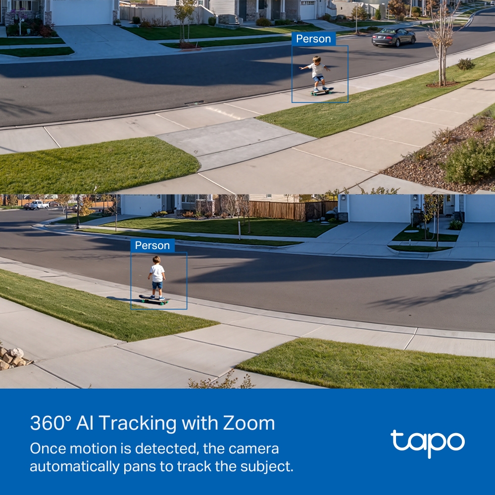 Bộ camera an ninh xoay/nghiêng sử dụng đèn pha năng lượng mặt trời Tapo C615F KIT