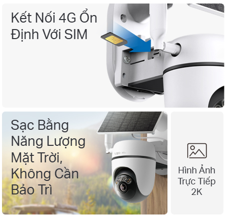 Bộ Camera An Ninh 4G LTE Quay Quét Năng Lượng Mặt Trời Tapo C615G KIT