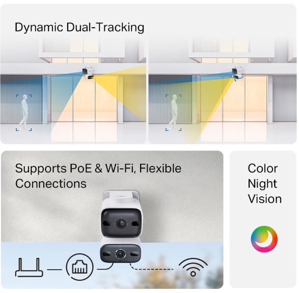 Camera An Ninh Wi-Fi Ống kính kép Ngoài trời Tapo C6165D