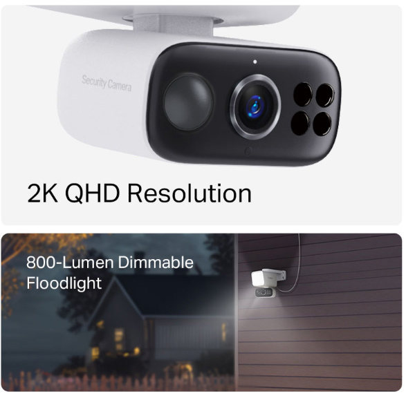 Bộ camera an ninh xoay/nghiêng đèn pha năng lượng mặt trời Tapo C625F KIT