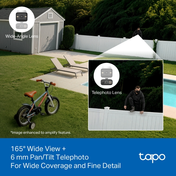 Kit Camera An ninh Năng lượng Mặt trời Quay Quét Ống kính Kép Tapo C645D KIT