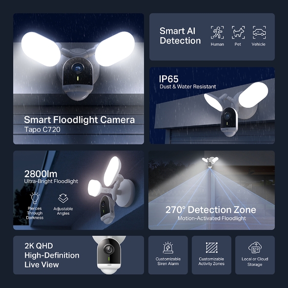 Camera Thông Minh Tích Hợp Đèn Pha Tapo C720