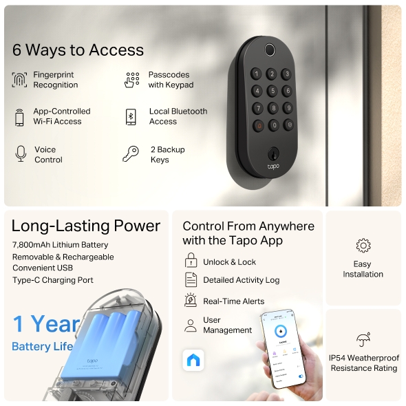 Khóa Cửa Wi-Fi Thông Minh Tapo DL105