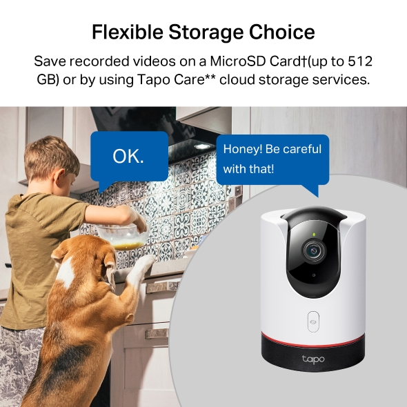Camera AI Wi-Fi An Ninh Gia Đình Quay Quét trong nhà Tapo TC73