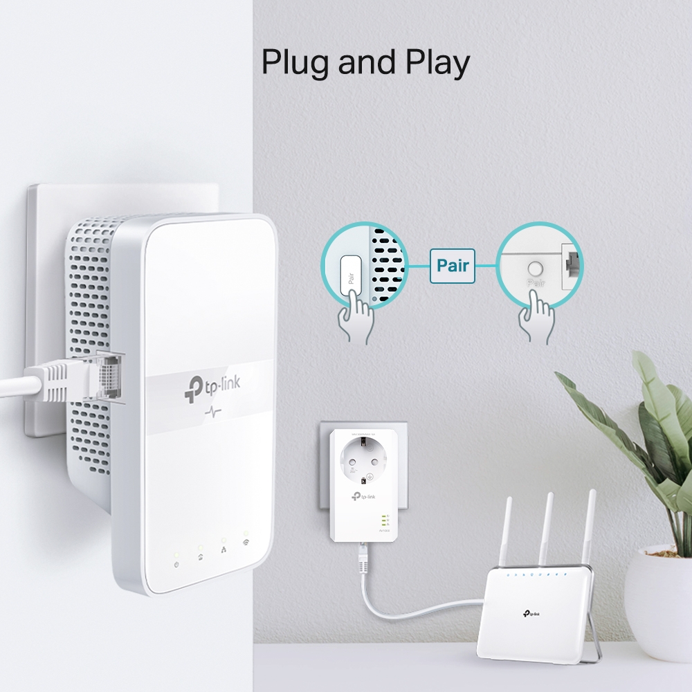 TL-WPA7617 KIT Bộ Kit Mở Rộng Sóng Wi-Fi AC Powerline AV1000 Gigabit Kèm Ổ Cắm Điện
