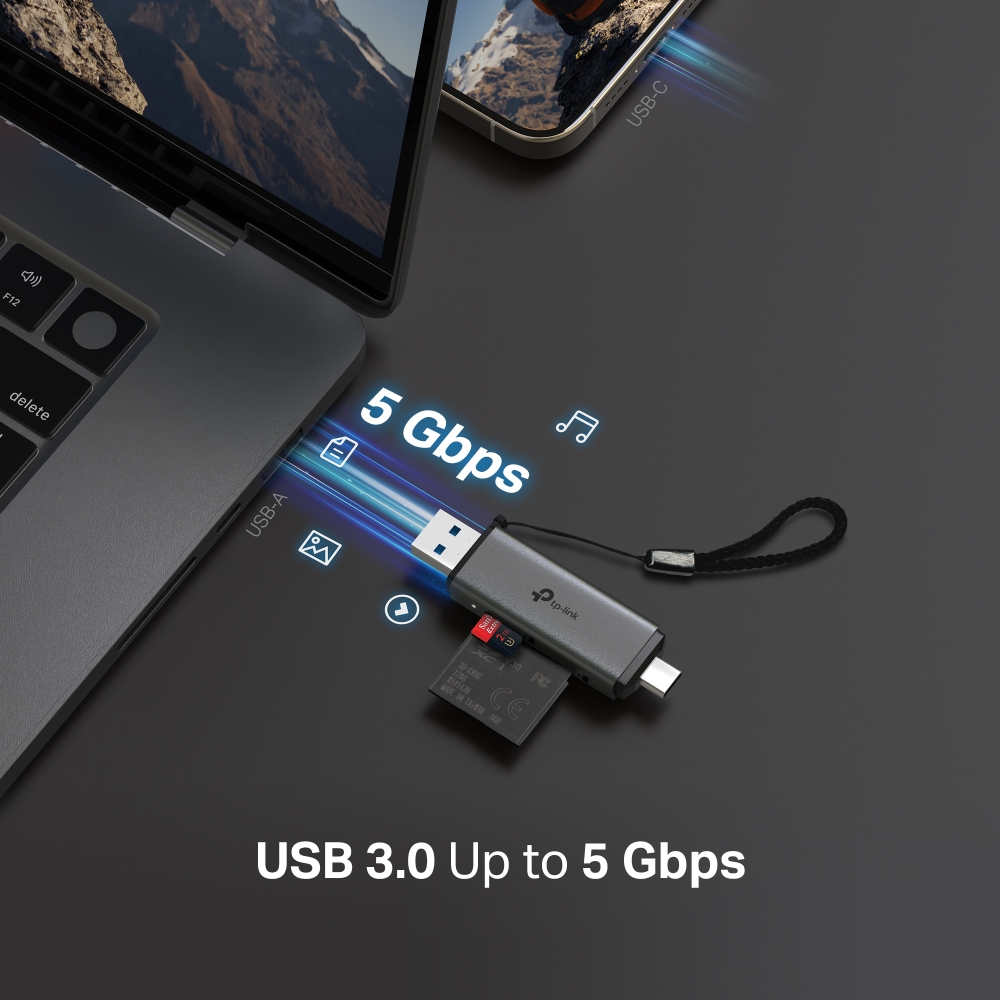 Đầu đọc thẻ UA430D USB 3.0 Type-C&A dành cho thẻ SD và microSD 3.0