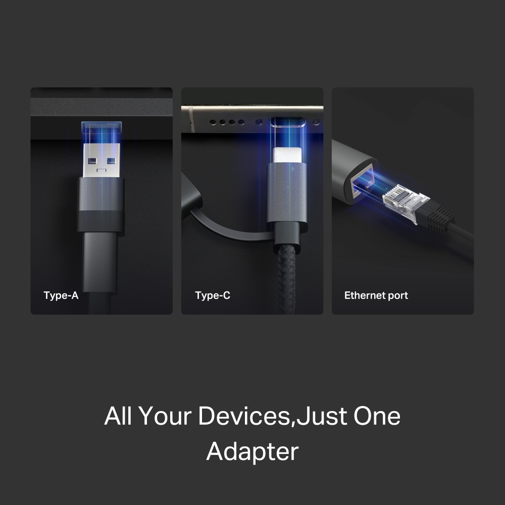 Adapter Mạng Gigabit Ethernet USB Type-C sang RJ45 TP-Link UE310C